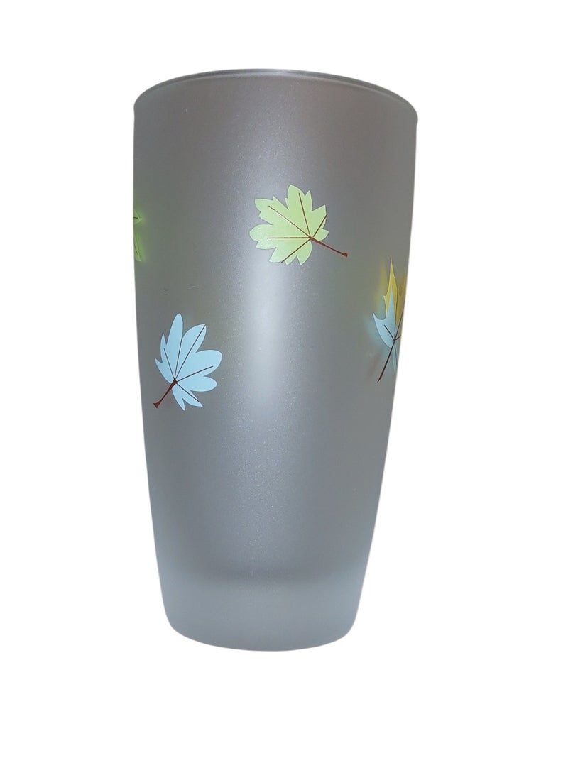 Set of 4 long glass beverage juice glasses & water cups printed - Image 2