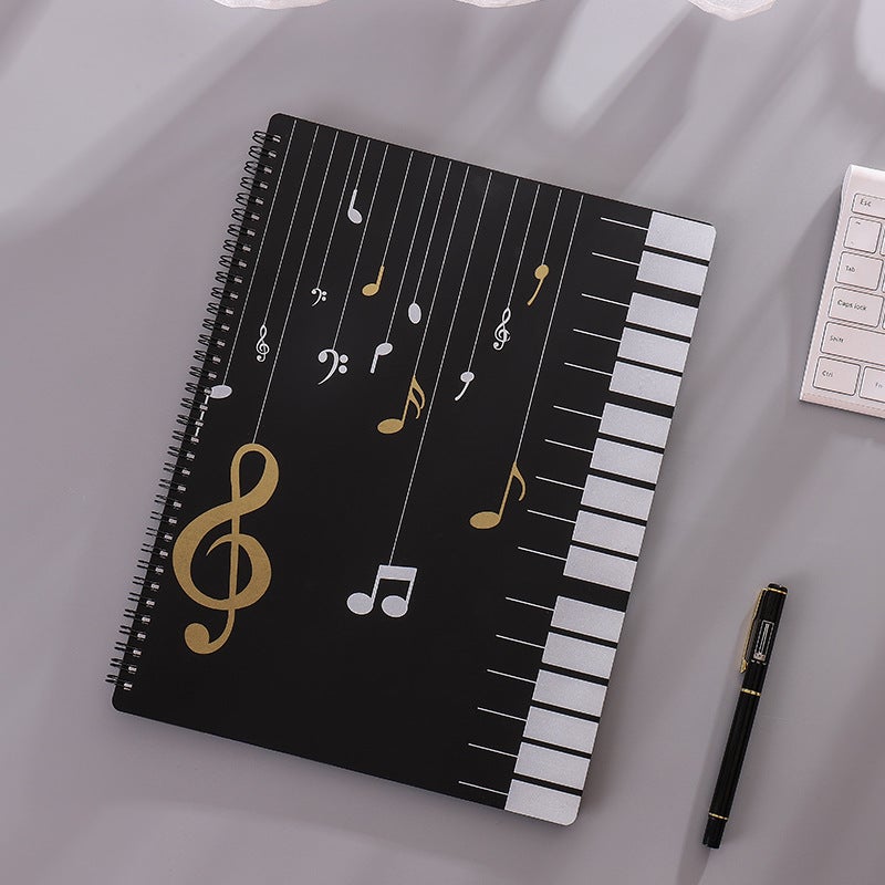 Multi-Layer Insert Folder Pocket Transparent A4 Music Score Sheet Music Folder Piano Music Folder Paper Folder Data Book Black - Image 4