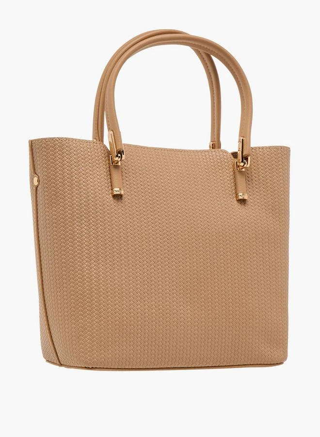 Flora Bella By Shoexpress BEIGE Scarf Accent Tote Bag with Detachable Strap for Women | Best Price UAE