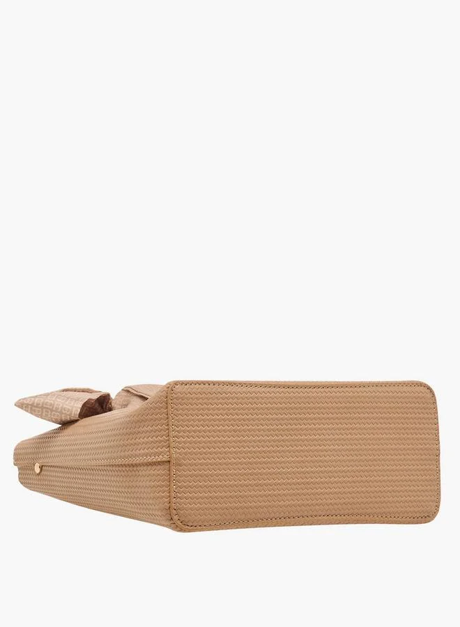 Flora Bella By Shoexpress BEIGE Scarf Accent Tote Bag with Detachable Strap for Women | Best Price UAE