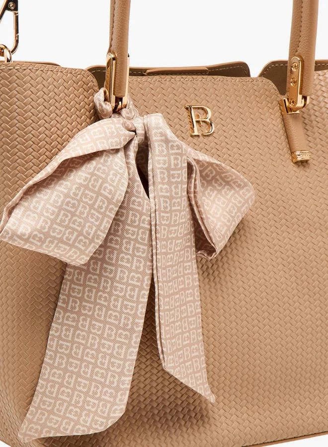 Flora Bella By Shoexpress BEIGE Scarf Accent Tote Bag with Detachable Strap for Women | Best Price UAE