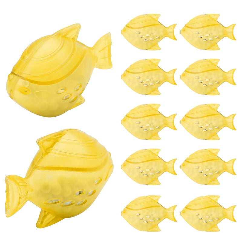 Funmit Humidifier Cleaning Fish, 12 Pack Humidifier Cleaner for Humidifiers and Fish Tanks, Purifies Water, Prevents Hard Water Build-Up, Reduces Scale, Yellow - Image 1