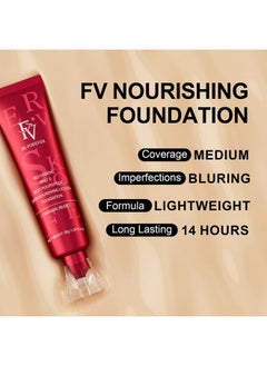FV FV Dewy Foundation, Hydrating Formula & Medium Coverage, Waterproof, Long Lasting, Lightweight Liquid Foundation, Ideal For Dry/Combination Skin, 30g, Nourishing Beige  - Image 5