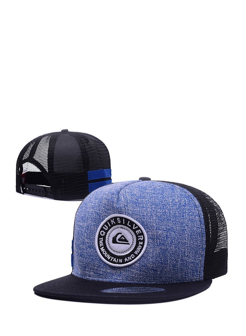 QUIKSILVER قبعة كويكسيلفر الشبكية: شعار دائري وأسلوب مستوحى من ركوب الأمواج