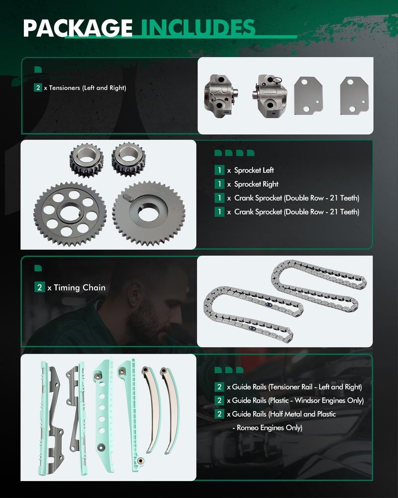 SCITOO Timing Chain Kit for Ford Crown Victoria, E-150, E-250, and More (1997-2004) - Image 2