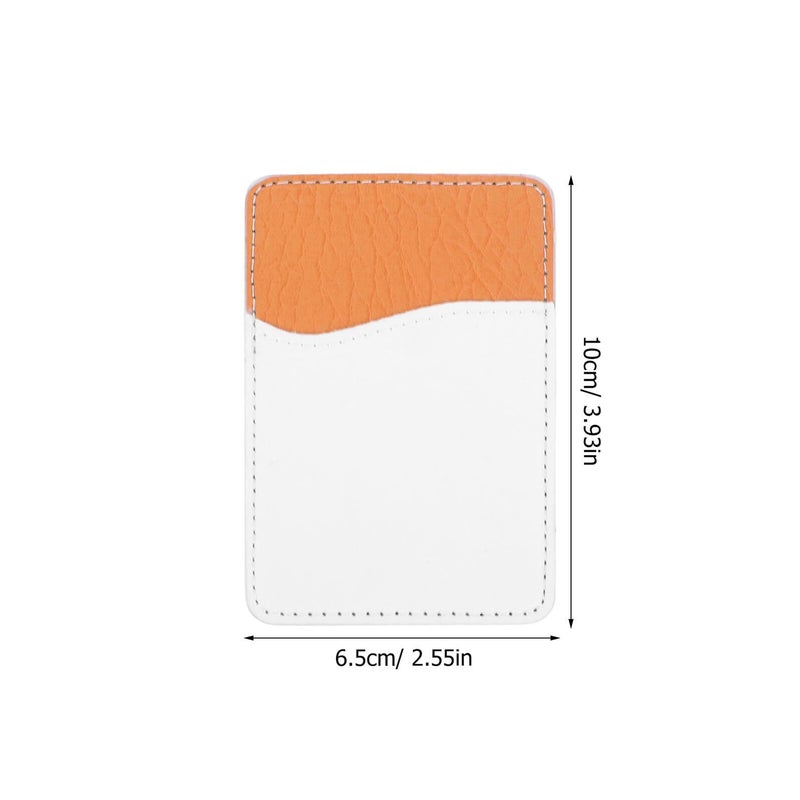 Adhesive Phone Card Holder Wallet Sticker Brown Rectangle Design Back Pocket - Image 3