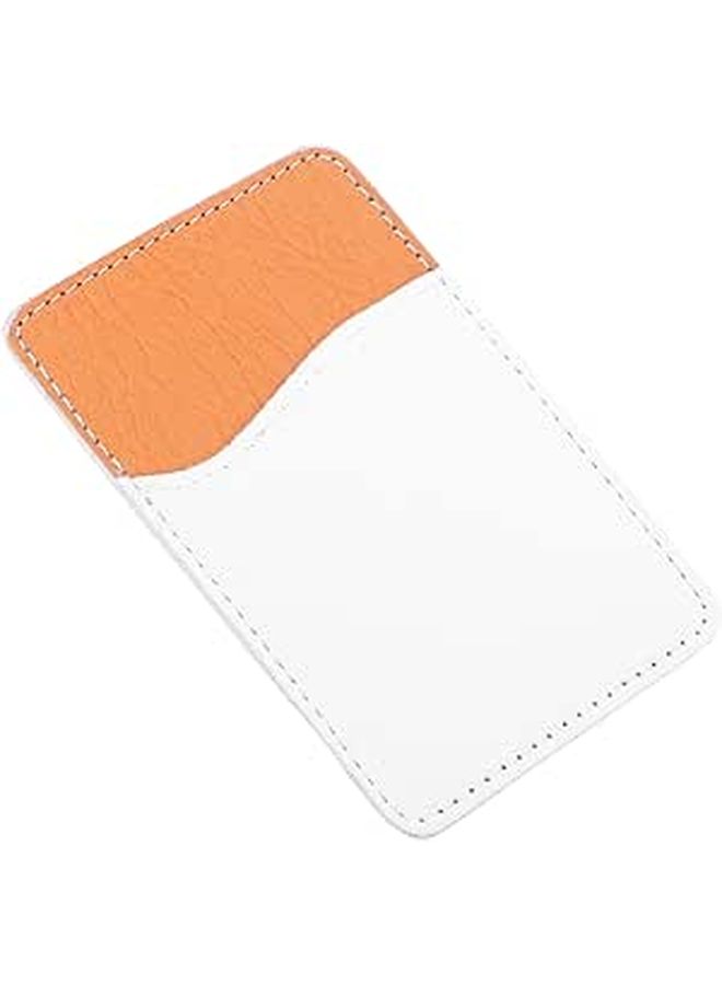 Adhesive Phone Card Holder Wallet Sticker Brown Rectangle Design Back Pocket - Image 1