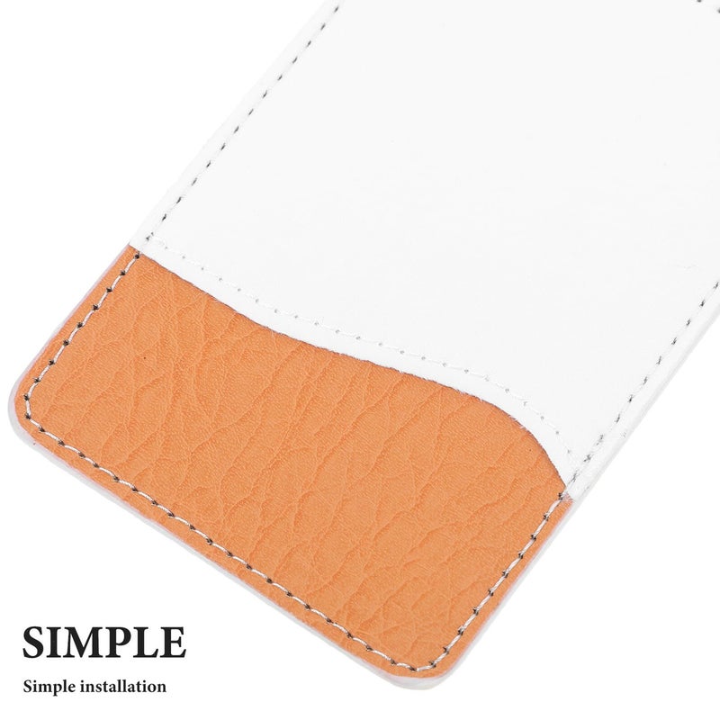 Adhesive Phone Card Holder Wallet Sticker Brown Rectangle Design Back Pocket - Image 4