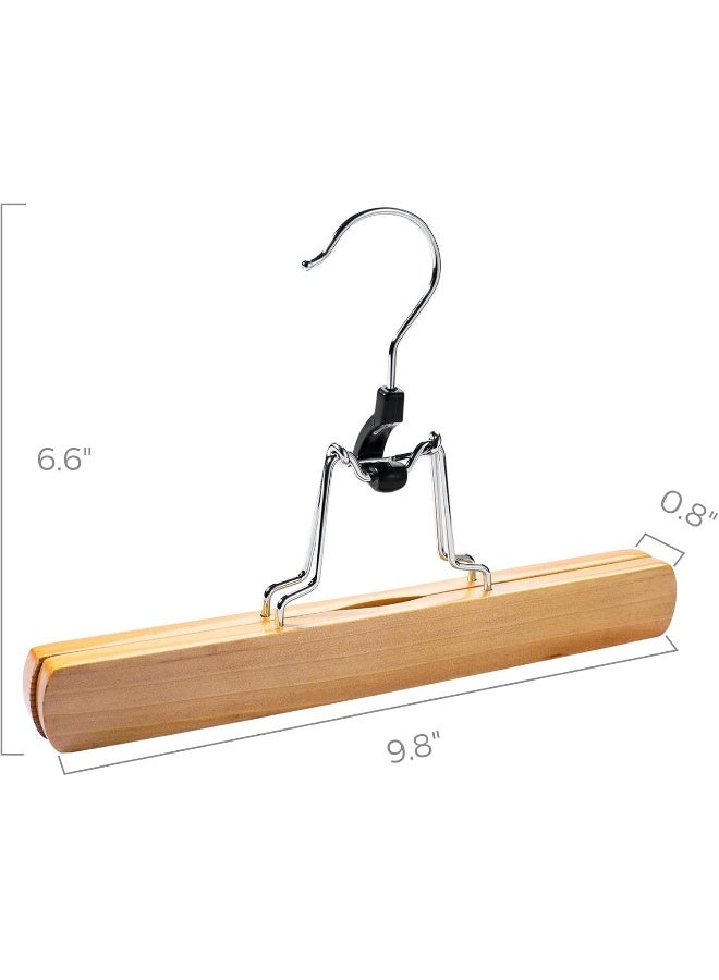 HOUSE DAY HOUSE DAY 20 Pack Naturel Clamp Wooden Pants Hangers Non Slip Wood Skirt Hangers Wood Jeans/Slack Hanger with 360° Swivel Hook - Pants Hangers for Skirts, Slacks  - Image 2
