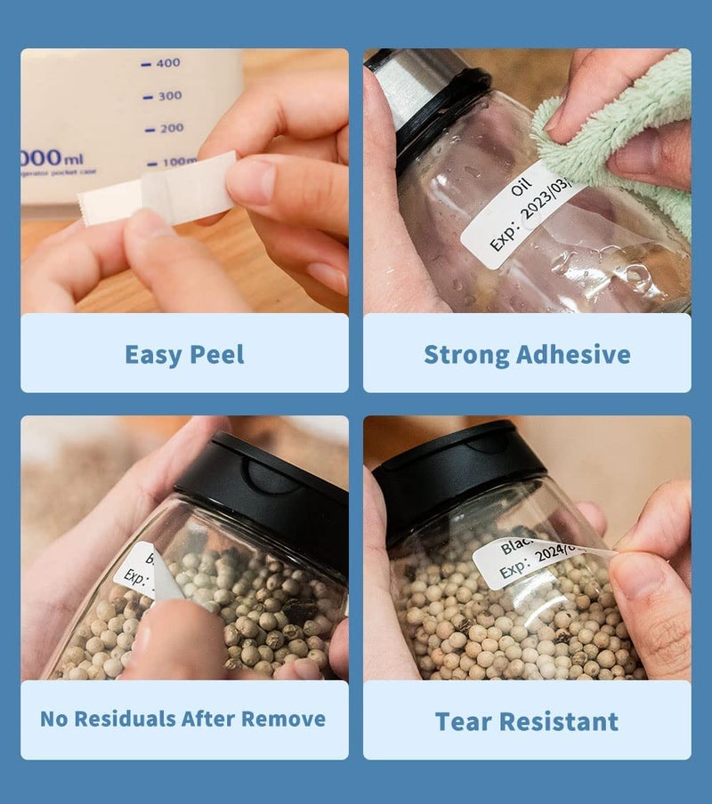 Phomemo D30 Label Maker Tape, Black on Fat Little Dragon, Flower Little Dragon, Obediently Little Dragon Pre-Cut Sticker Thermal Paper Self-Adhesive Label, 14mm x 50mm (0.55 x 1.96 Inch) 3-Roll - Image 5