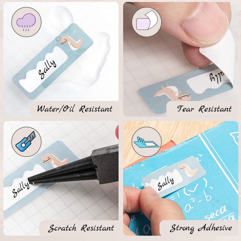 Phomemo D30 Label Maker Tape, Black on Fat Little Dragon, Flower Little Dragon, Obediently Little Dragon Pre-Cut Sticker Thermal Paper Self-Adhesive Label, 14mm x 50mm (0.55 x 1.96 Inch) 3-Roll - Image 2