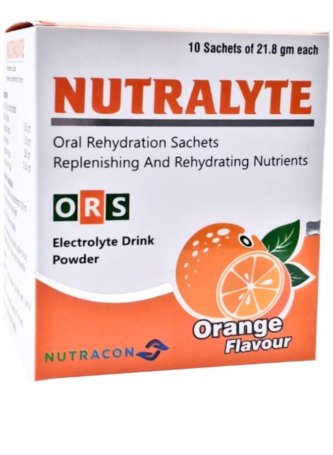 NUTRALYTE Orange Flavour Sachet 10’s (21.8 g each)