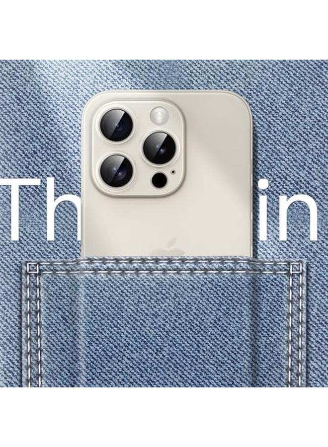 جي تيك جراب رفيع للغاية 0.35 مم لهاتف Iphone 15 Pro مقاس 6.1 بوصة، غطاء عدسة الكاميرا للحماية الكاملة، خفيف الوزن، غير لامع، جراب صلب بسيط من البولي بروبلين، يدعم الشحن اللاسلكي، تيتانيوم طبيعي - Image 5