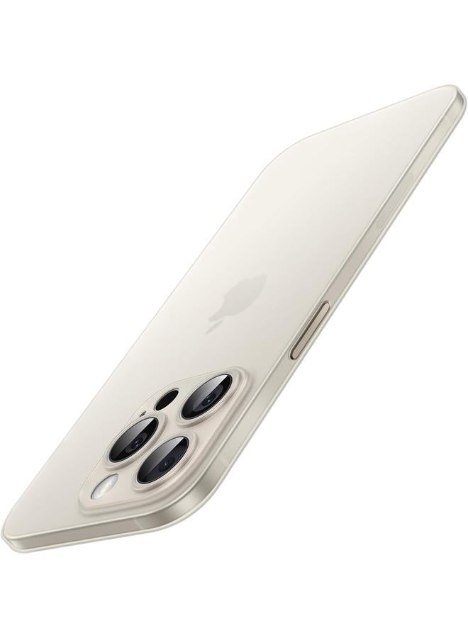 جي تيك جراب رفيع للغاية 0.35 مم لهاتف Iphone 15 Pro مقاس 6.1 بوصة، غطاء عدسة الكاميرا للحماية الكاملة، خفيف الوزن، غير لامع، جراب صلب بسيط من البولي بروبلين، يدعم الشحن اللاسلكي، تيتانيوم طبيعي - Image 1