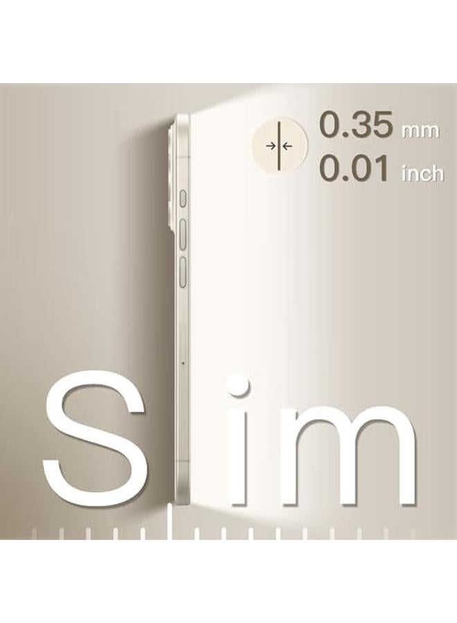 جي تيك جراب رفيع للغاية 0.35 مم لهاتف Iphone 15 Pro مقاس 6.1 بوصة، غطاء عدسة الكاميرا للحماية الكاملة، خفيف الوزن، غير لامع، جراب صلب بسيط من البولي بروبلين، يدعم الشحن اللاسلكي، تيتانيوم طبيعي - Image 3