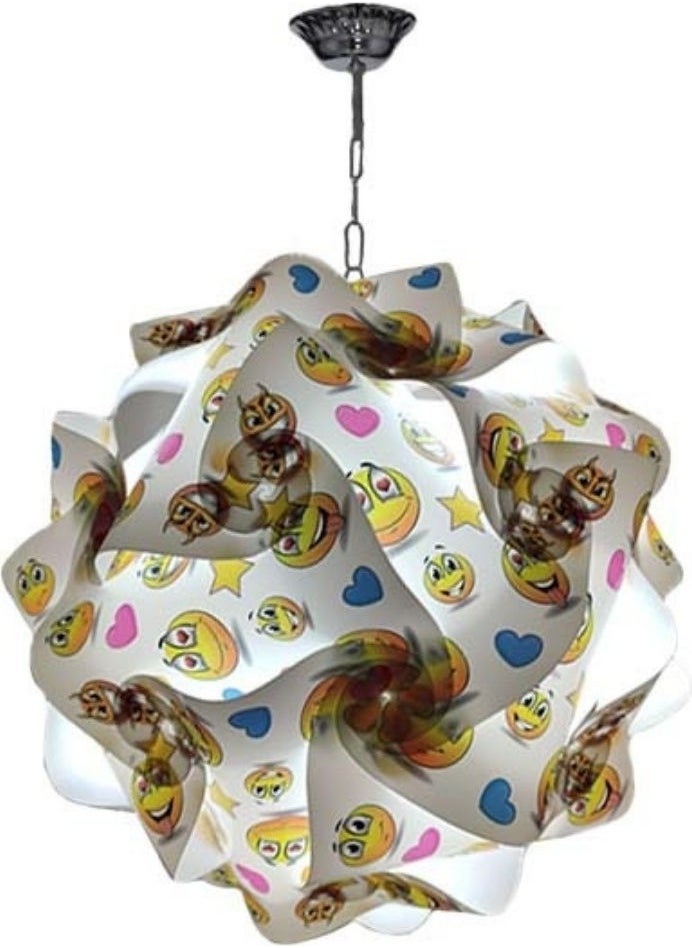 Natural Preference Smiling Face Patterned Jigsaw Puzzle Plastic Chandelier (30 Pieces of De-Assembled Plates)