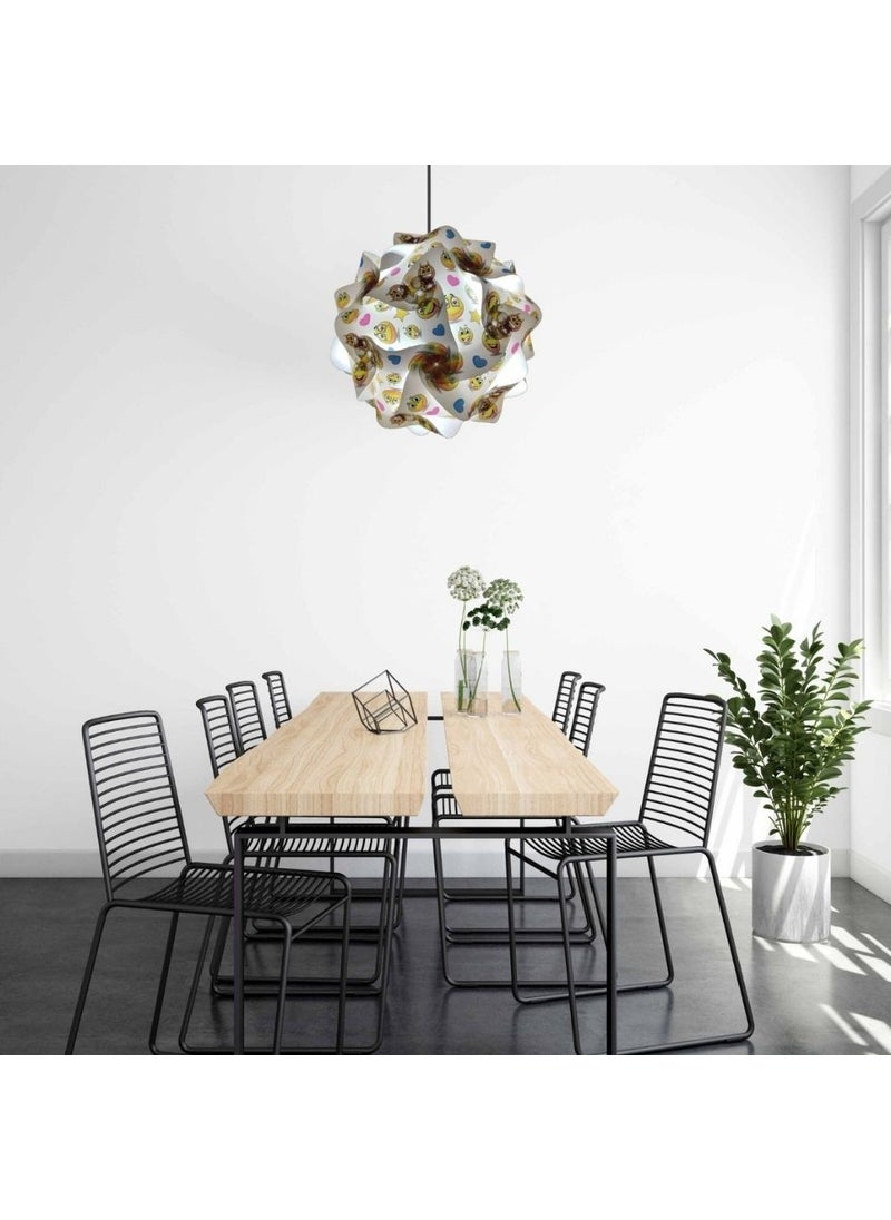 Natural Preference Smiling Face Patterned Jigsaw Puzzle Plastic Chandelier (30 Pieces of De-Assembled Plates)