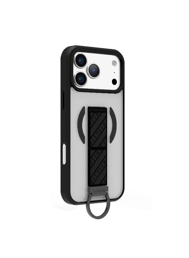 LEVELO iPhone 17 Pro Max MagSafe Morphix Clara Grip Case with Shock-Resistant Bumper and Strong Magnets -Black - Image 1