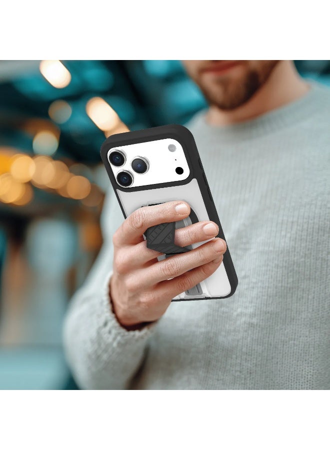 LEVELO iPhone 17 Pro Max MagSafe Morphix Clara Grip Case with Shock-Resistant Bumper and Strong Magnets -Black - Image 2