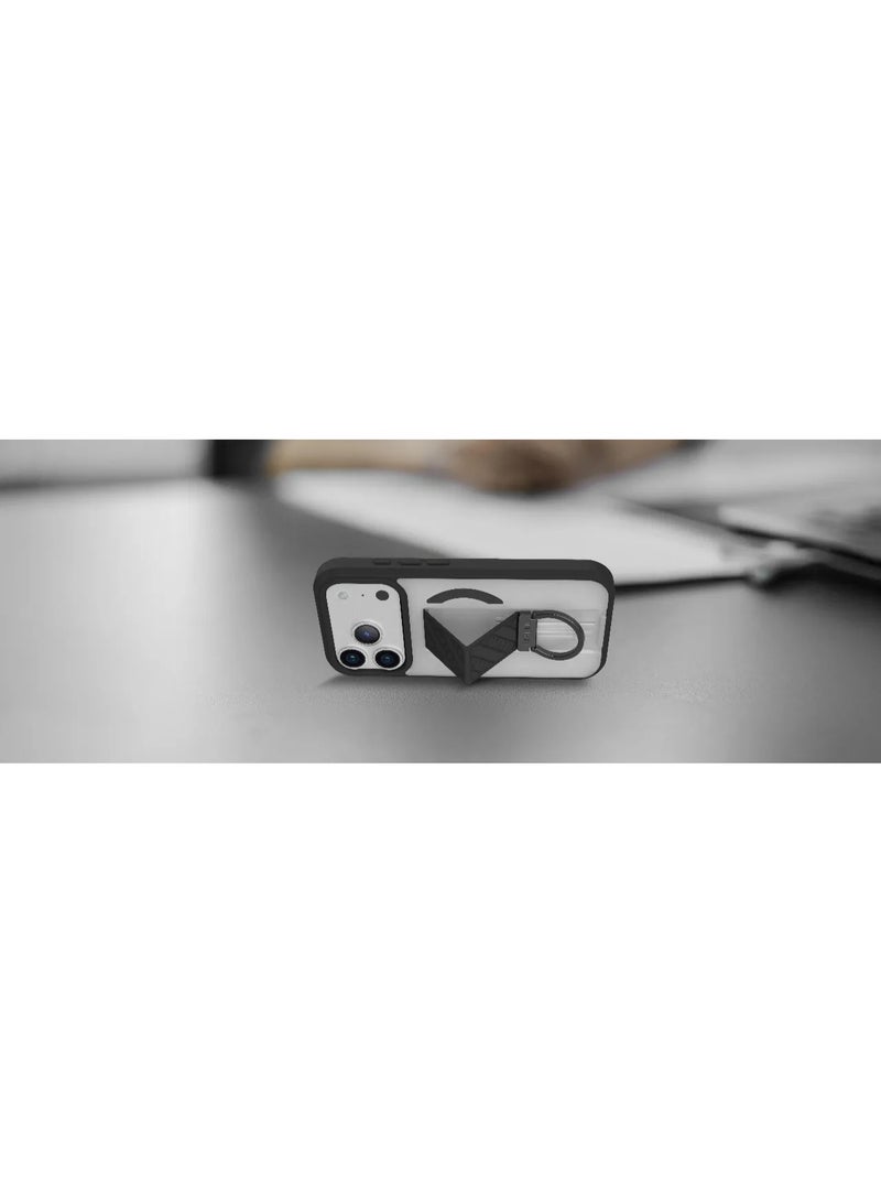 LEVELO iPhone 17 Pro Max MagSafe Morphix Clara Grip Case with Shock-Resistant Bumper and Strong Magnets -Black - Image 5