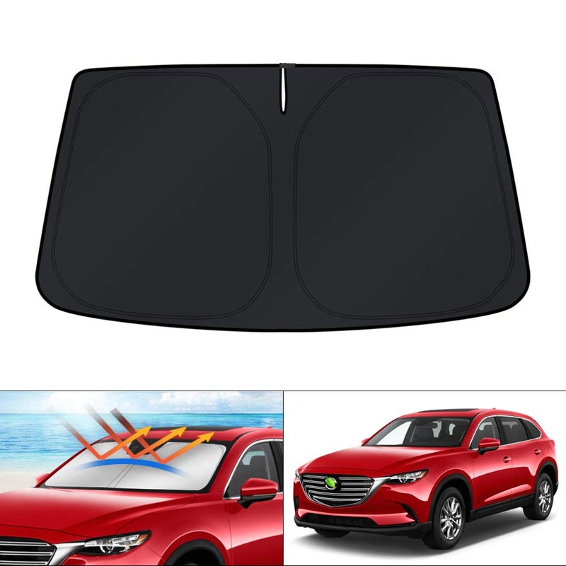 KUST Windshield Sun Shade for Mazda CX9 20162024 2025 CX9 Accessories Sunshade Window Sun Visor Protector Foldable Blocks UV Rays Keep Your Car Cool