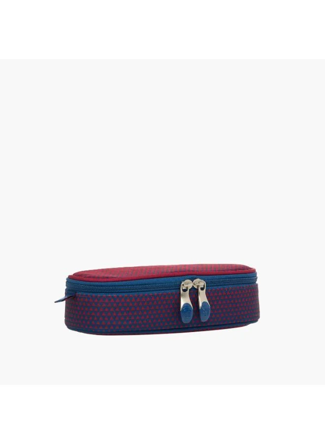 St.right Pencil Case-Gradient-Navy-Burgundy-1 Cmprt-Girls (Polyester) Burgundy \ 23X10X5