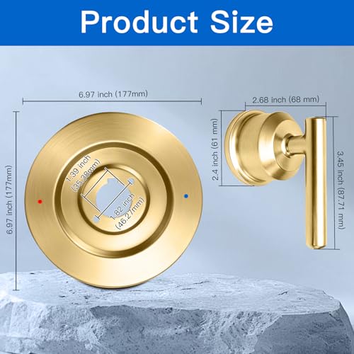 ZXFENG Shower Trim Kit for Moen T2901 Handle, Compatible with Moen Gibson Shower/Tub 2510/2520/2570/2590 Pressure balanced Valves Series, Repair Wobbly Handle or Bathroom Renovation,Brushed Gold - Image 3