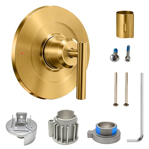 ZXFENG Shower Trim Kit for Moen T2901 Handle, Compatible with Moen Gibson Shower/Tub 2510/2520/2570/2590 Pressure balanced Valves Series, Repair Wobbly Handle or Bathroom Renovation,Brushed Gold - Image 1