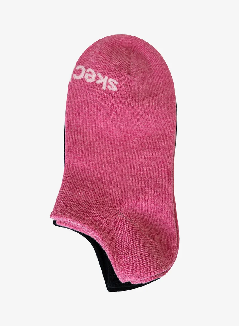 Skechers PINK / WHITE 3 Pack Non Terry No Show Socks  | Best Price UAE