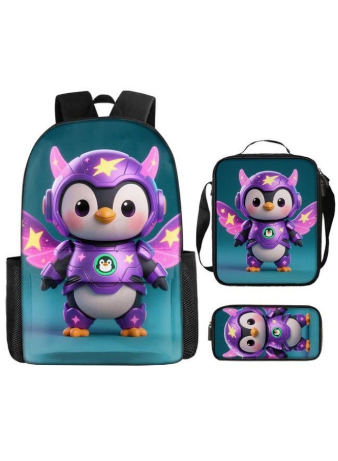 Bright Li Fire Fashion password for student teenagers! Popular cartoon bag three-piece set, practical and eye-catching (available for students, children, friends outings, mountain climbing, school, etc.) - 2 - Image 4