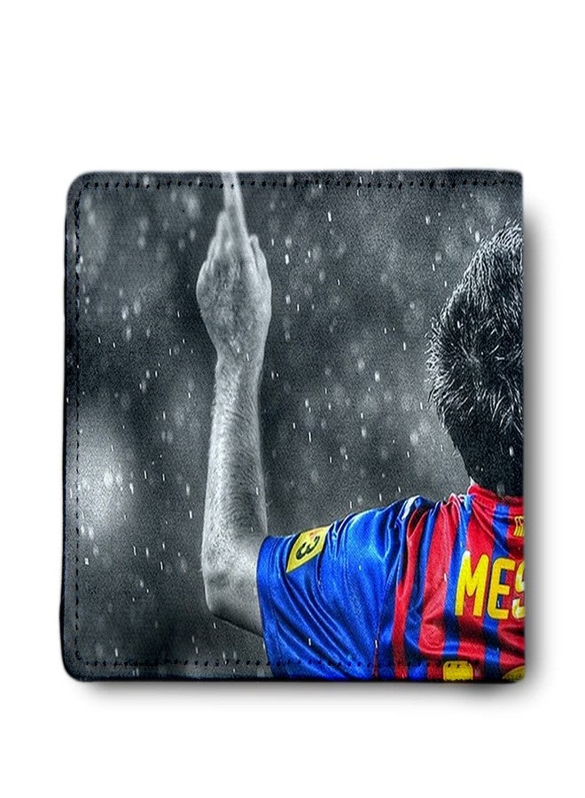 ShopMantra Messi Wallet for Boys | Messi Artwork Printed Bi-fold Boys Purse | Faux Leather Card Holder with Cash Pocket - Image 2