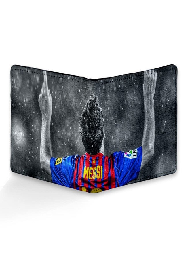 ShopMantra Messi Wallet for Boys | Messi Artwork Printed Bi-fold Boys Purse | Faux Leather Card Holder with Cash Pocket - Image 5