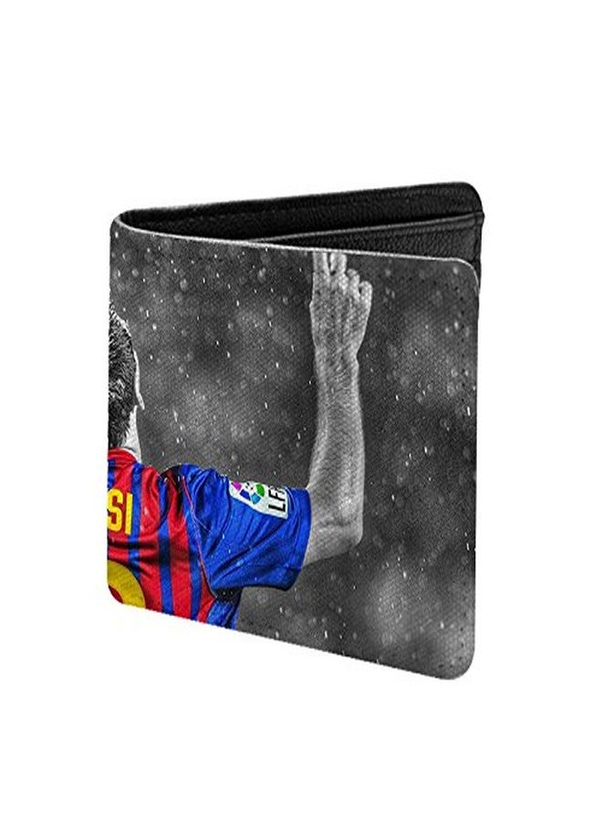 ShopMantra Messi Wallet for Boys | Messi Artwork Printed Bi-fold Boys Purse | Faux Leather Card Holder with Cash Pocket - Image 3