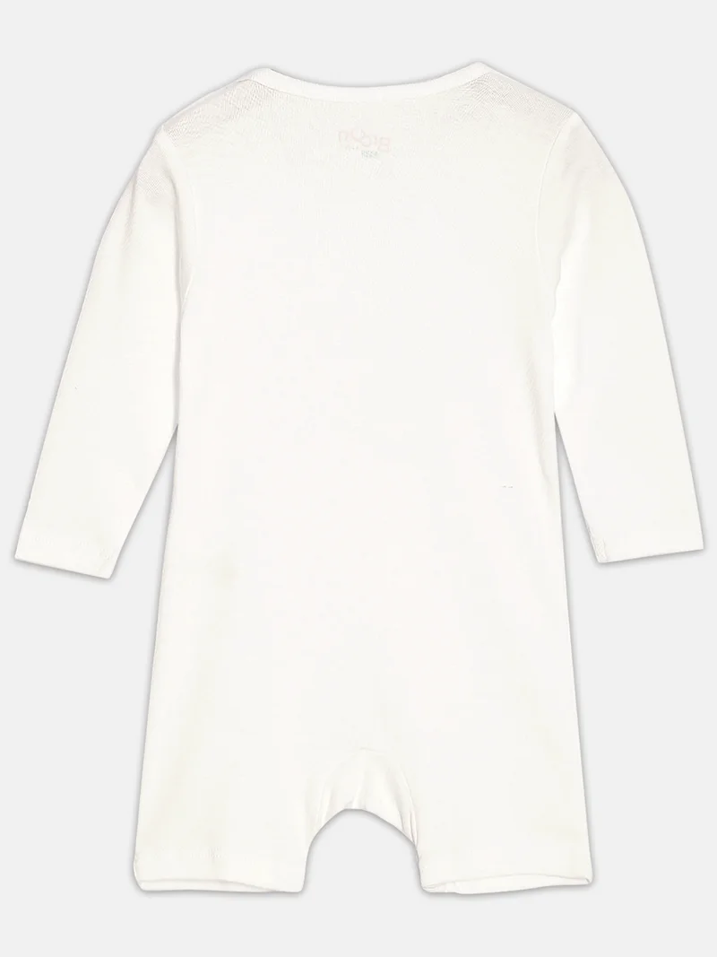 Broon Broon Infant Boys White Printed Organic Cotton Rompers Pack of 2