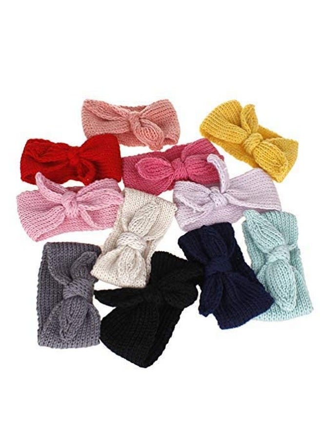 IZUS Turban Headband Baby Girl Warm Rabbit Knot Hair Band Knit Head Wrap For Newborn Toddler And Children (One Size (Fit For 2 Months To 7 Years) Black + Beige)  - Image 5