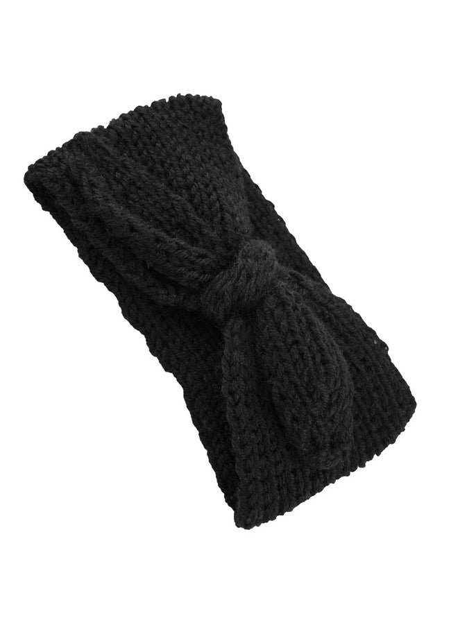 IZUS Turban Headband Baby Girl Warm Rabbit Knot Hair Band Knit Head Wrap For Newborn Toddler And Children (One Size (Fit For 2 Months To 7 Years) Black + Beige)  - Image 4