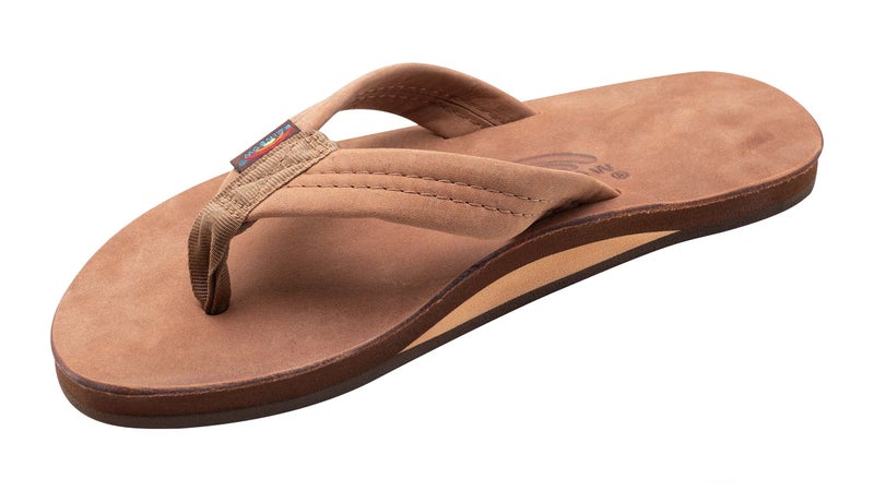 Rainbow Sandals Mens Luxury Leather Single Layer Arch Support Nogalas Wood Mens size XL 1112