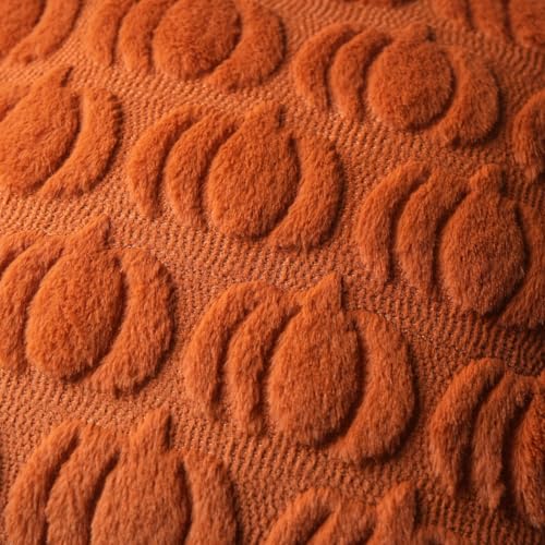 GEEORY Fall Pillow Covers 18 x 18 Inch Set of 2, Fall Decorations Pumpkins Soft Plush Fluffy Faux Fur Wool Decorative Autumn Thanksgiving Farmhouse Cushion Case for Sofa Rust GC001-18 - Image 2