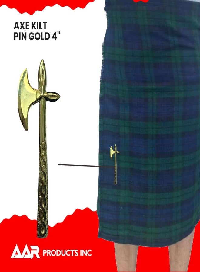 AAR Scottish Kilt Pin Battle Axe Gold Finish - Image 5