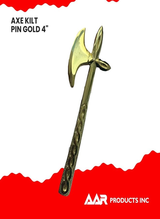 AAR Scottish Kilt Pin Battle Axe Gold Finish - Image 4