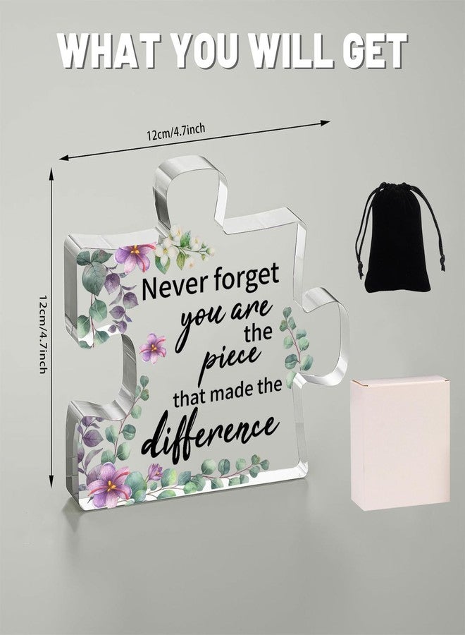 ORIGACH Coworker Leaving Gifts - Never Forget You are The Piece Sign Going Away Retirement Gifts Engraved Acrylic Puzzle Piece 4.7 x 4.7 inch - Thank You Appreciation Gift for Women Men - Image 2