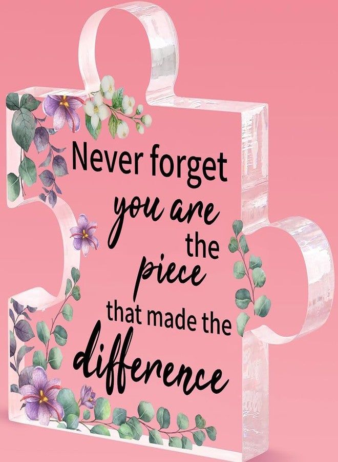 ORIGACH Coworker Leaving Gifts - Never Forget You are The Piece Sign Going Away Retirement Gifts Engraved Acrylic Puzzle Piece 4.7 x 4.7 inch - Thank You Appreciation Gift for Women Men - Image 1