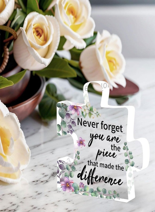 ORIGACH Coworker Leaving Gifts - Never Forget You are The Piece Sign Going Away Retirement Gifts Engraved Acrylic Puzzle Piece 4.7 x 4.7 inch - Thank You Appreciation Gift for Women Men - Image 4