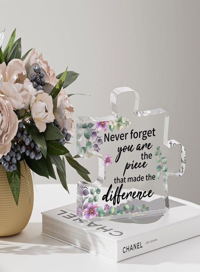 ORIGACH Coworker Leaving Gifts - Never Forget You are The Piece Sign Going Away Retirement Gifts Engraved Acrylic Puzzle Piece 4.7 x 4.7 inch - Thank You Appreciation Gift for Women Men - Image 3