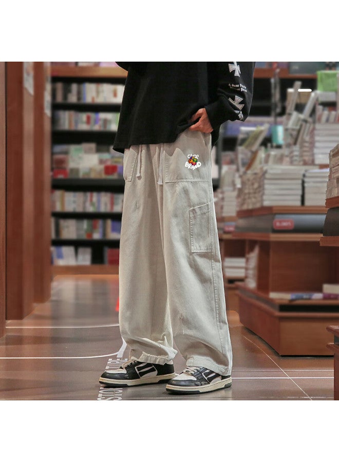 Clor Casual Pants For Men, Loose-fitting Straight-leg Trousers, Spring And Summer Workwear, Trendy Breathable Pants, Gl01 Khaki XL - Image 2
