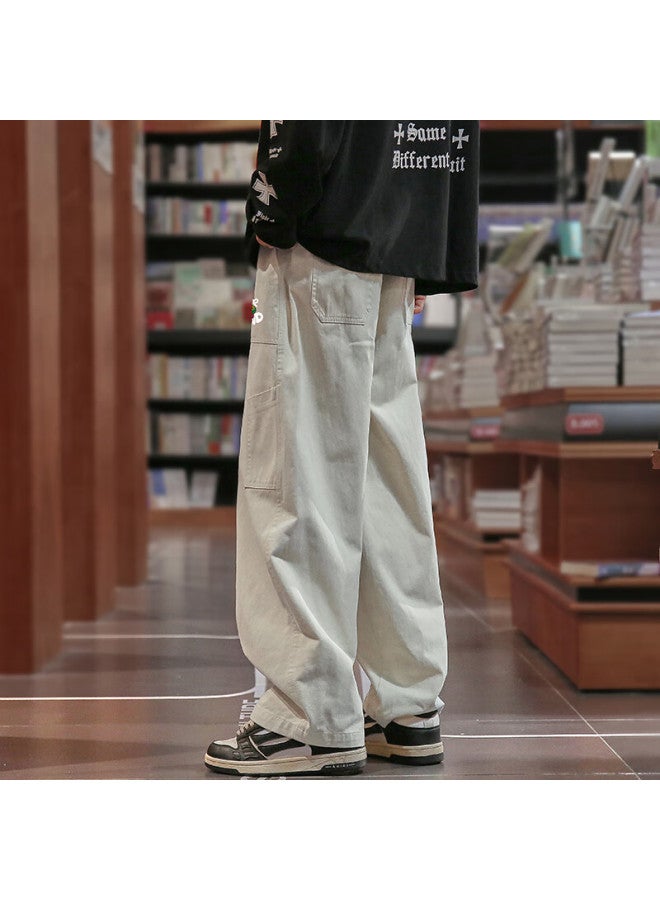 Clor Casual Pants For Men, Loose-fitting Straight-leg Trousers, Spring And Summer Workwear, Trendy Breathable Pants, Gl01 Khaki XL - Image 4