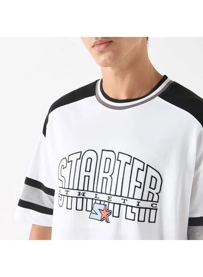 STARTER Starter Embroidered T-shirt with Short Sleeves and Crew Neck