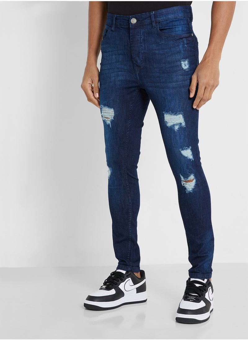 BRAVE SOUL Denim Skinny Fit  Ripped Jeans  - Image 1