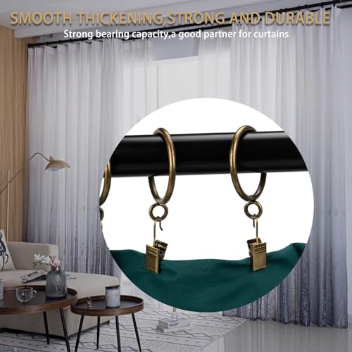 Exselens Curtain Rings with Eyelet for Curtain Rods 1.25 Inch Inner Diameter Metal Drapery Eyelet Curtain Rings Black 24 Pcs Bronze Exselens - Image 4