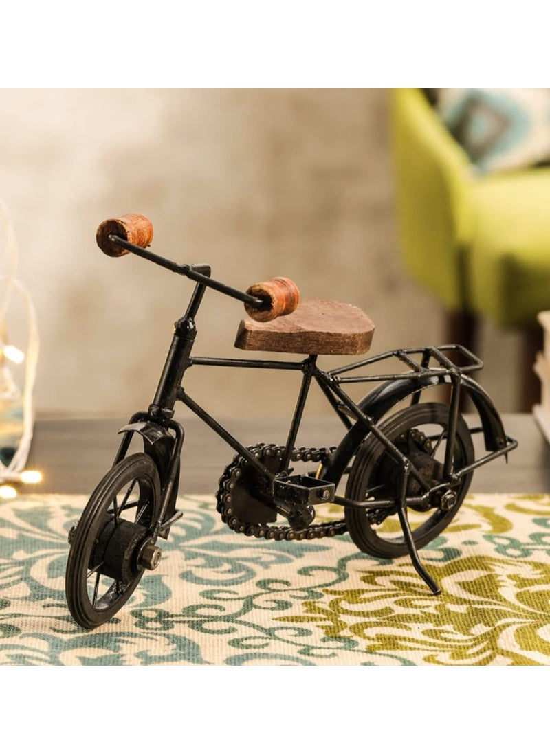 Wudkar WudkarWrought Iron Wooden Home Decorative Cycle Black Best Home Decor Product  - Image 1